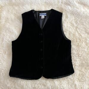 Vintage Pendleton black velvet button vest 100% cotton